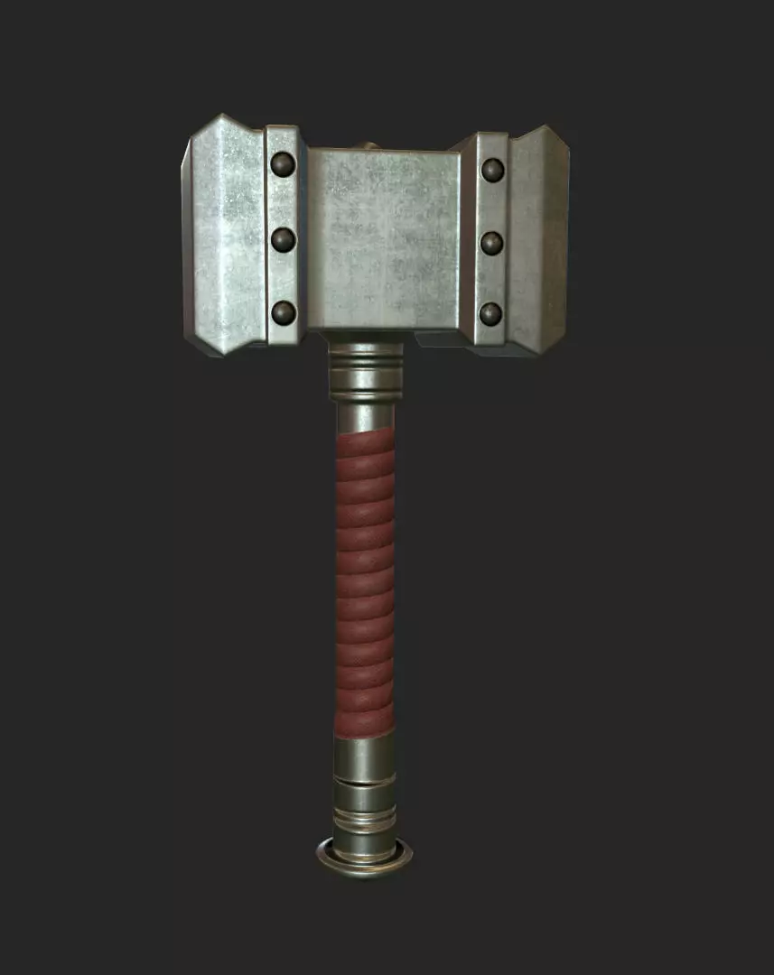 Stylized Hammer Low-poly 3D model_0
