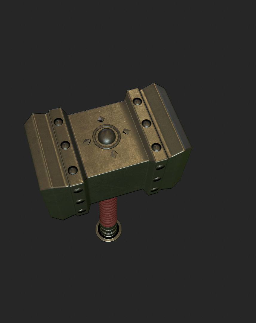 Stylized Hammer Low-poly 3D model_2