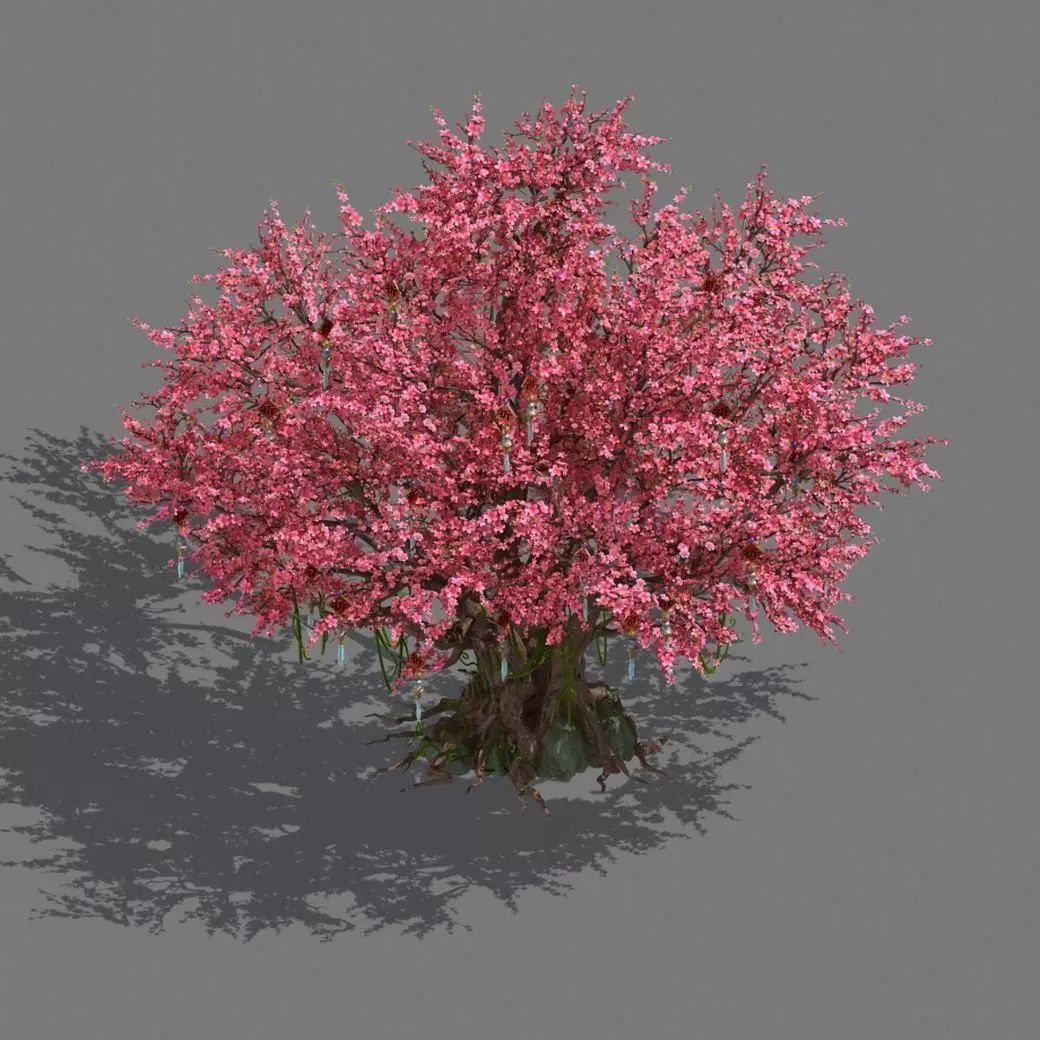 Daughter village plant - center big peach tree 01 3D model_0