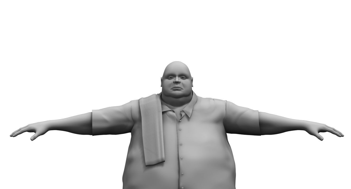 fat man traditional dress 3d model 3D model_1