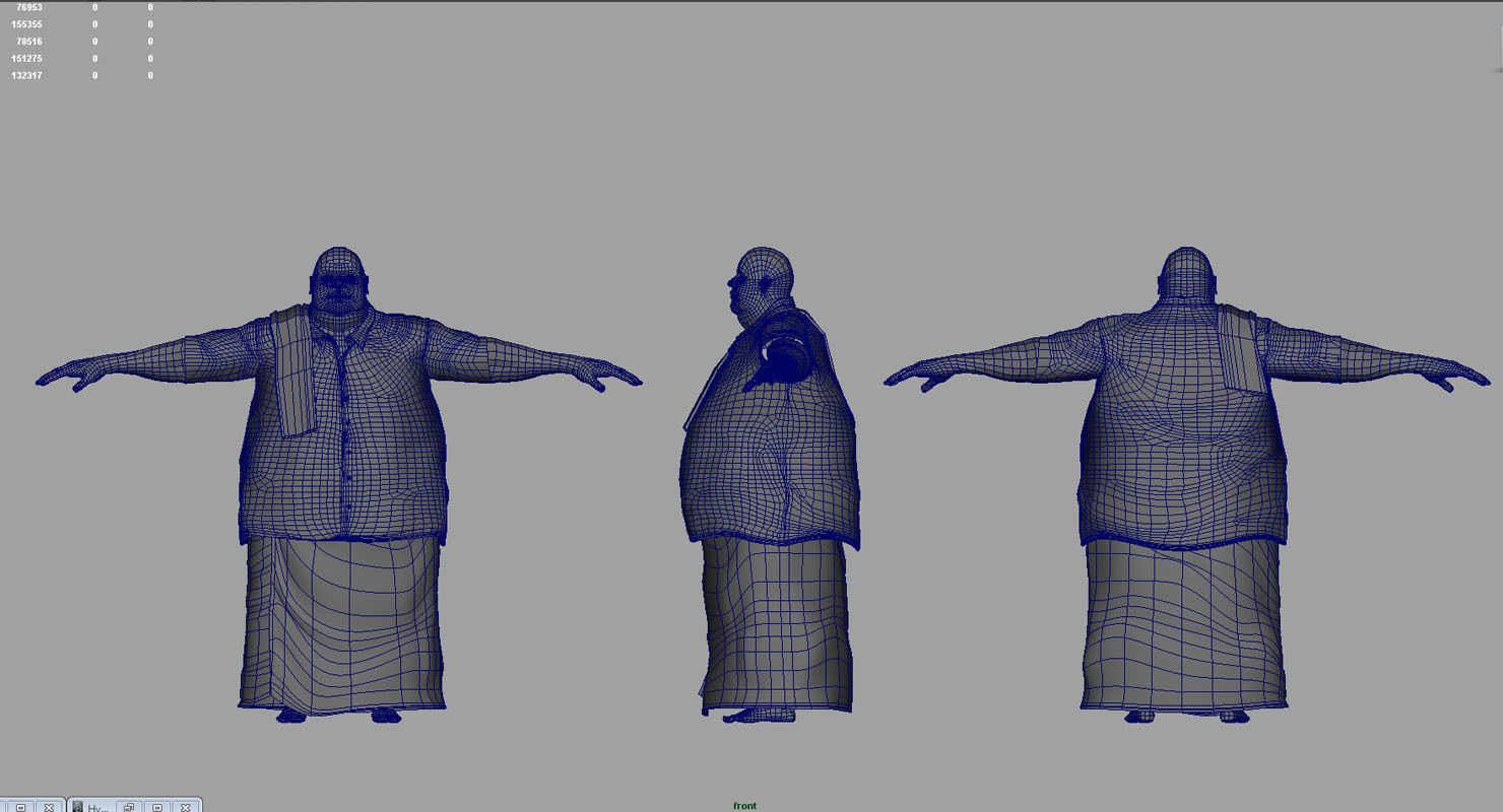 fat man traditional dress 3d model 3D model_4