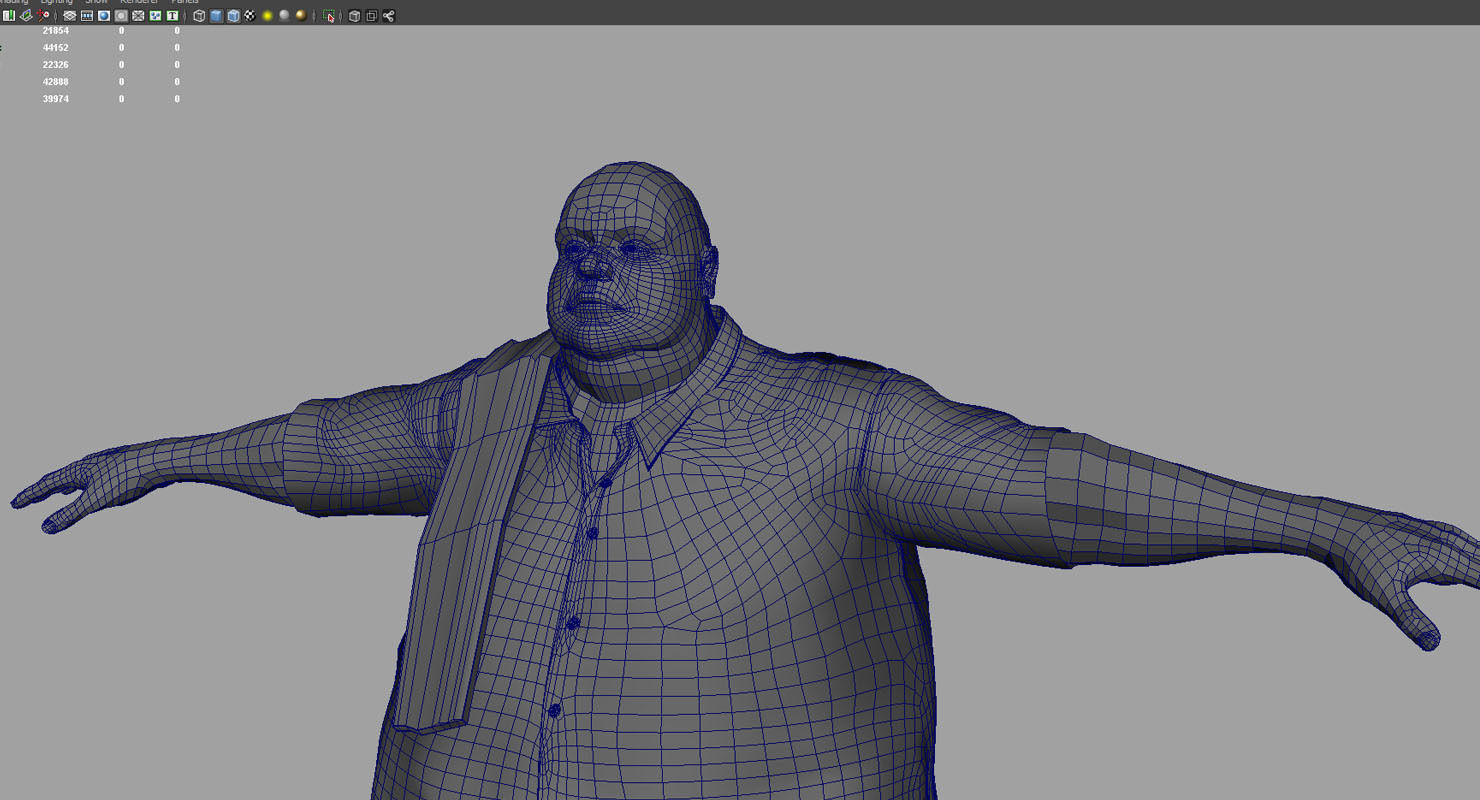 fat man traditional dress 3d model 3D model_7