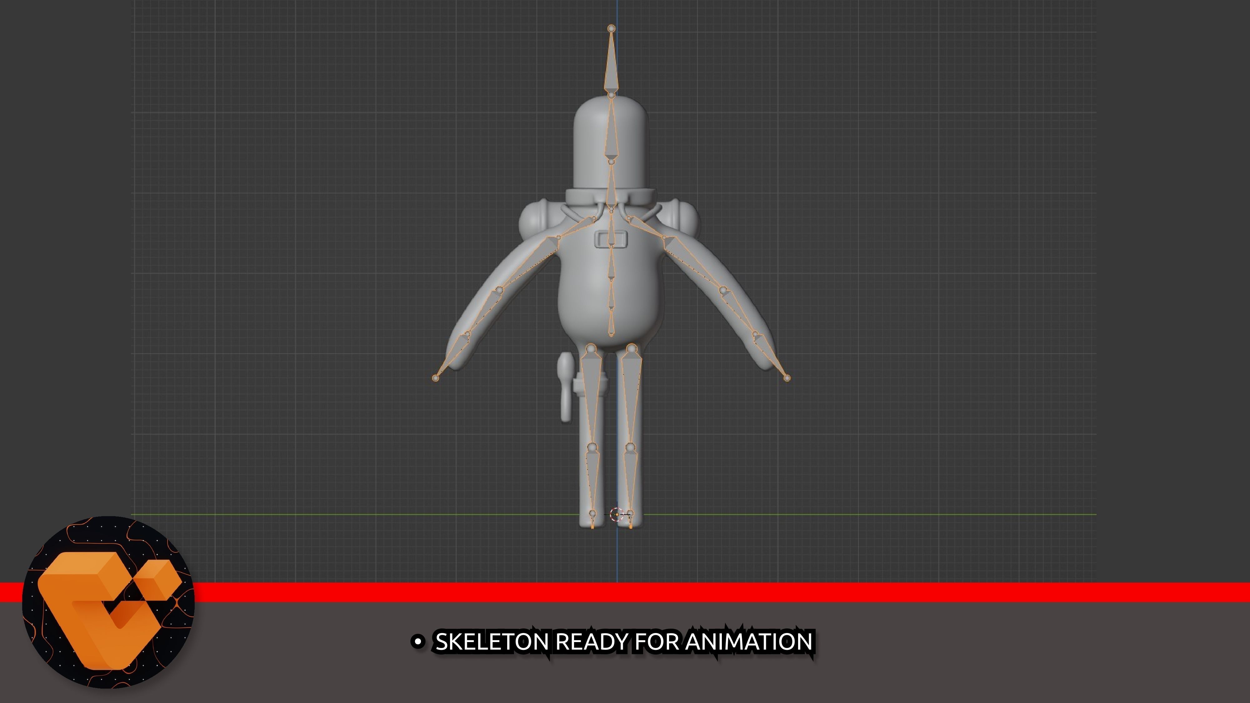 Astronaut character skeleton space Low-poly 3D model_5
