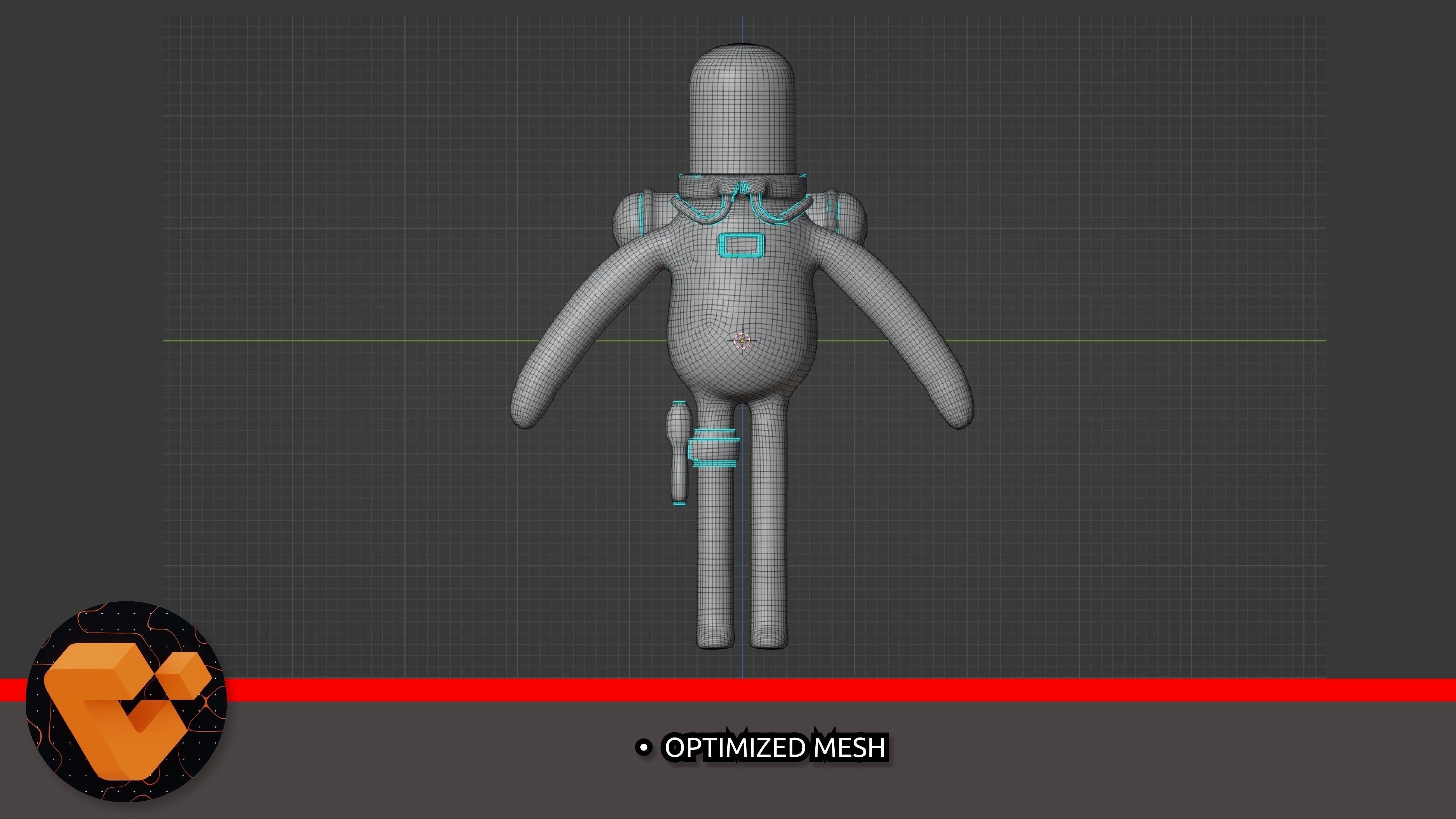 Astronaut character skeleton space Low-poly 3D model_3