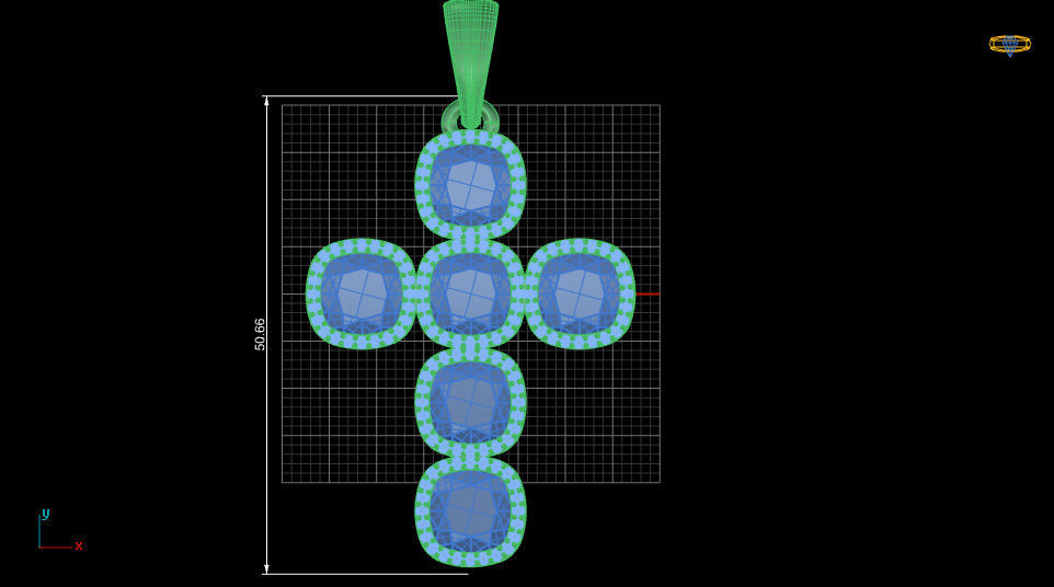 Crystal Cross Necklace 3D print model_4