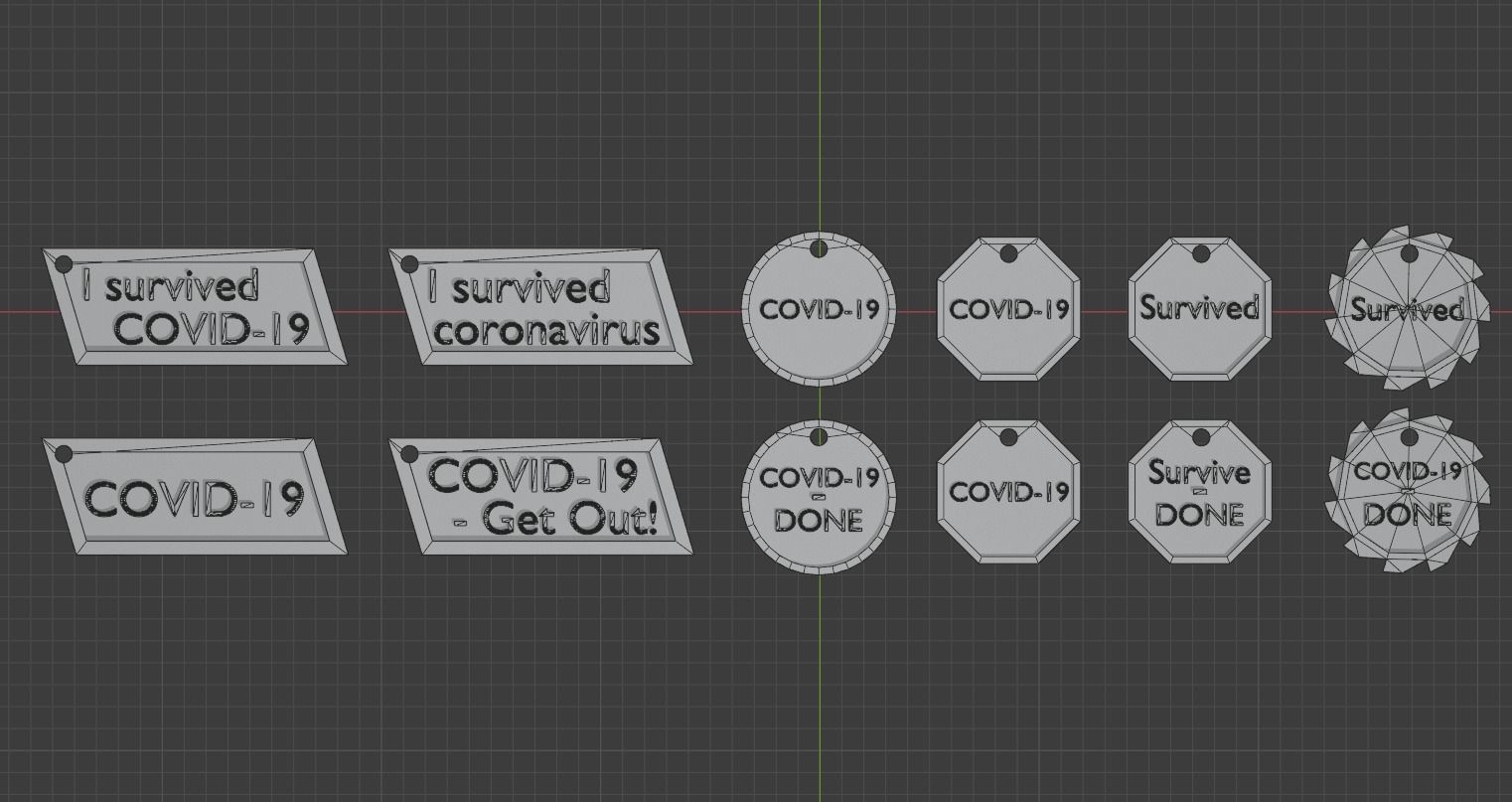 COVID-19 Pendant 3D print model_1