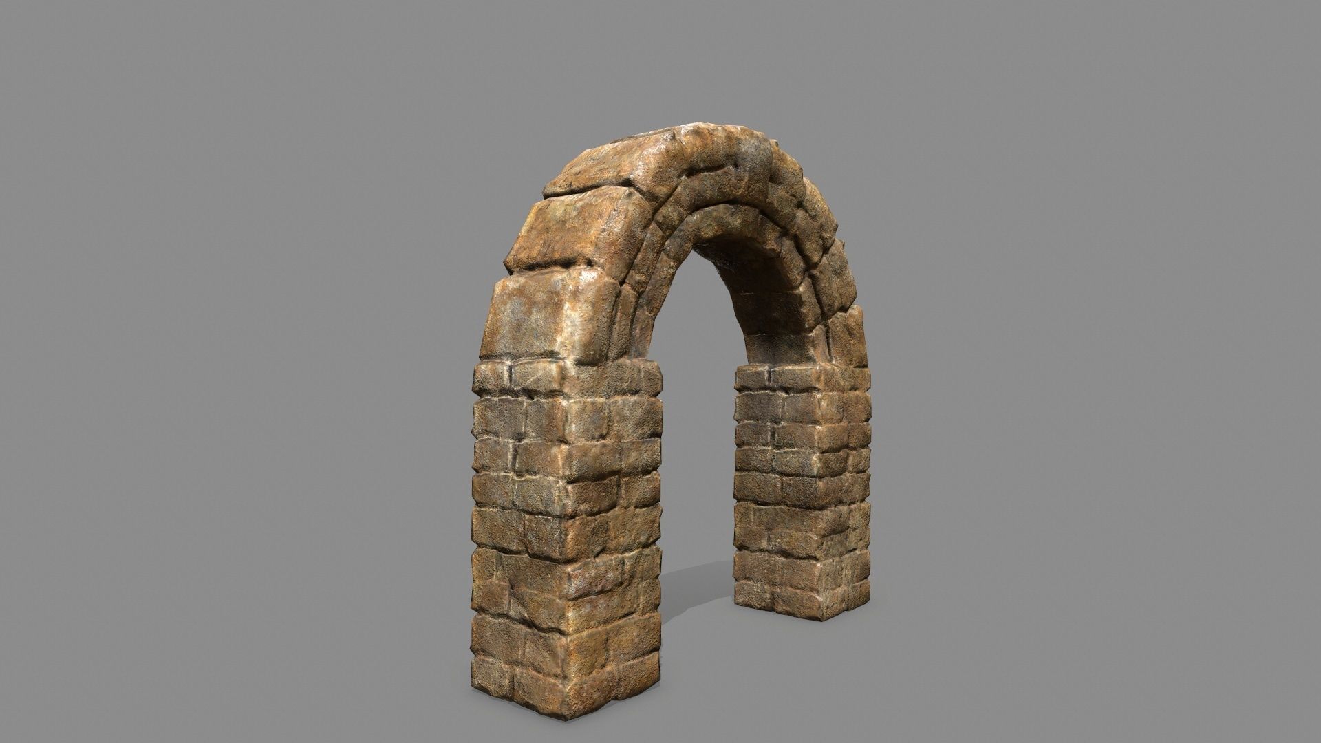 Stone Set arch Low-poly 3D model_4