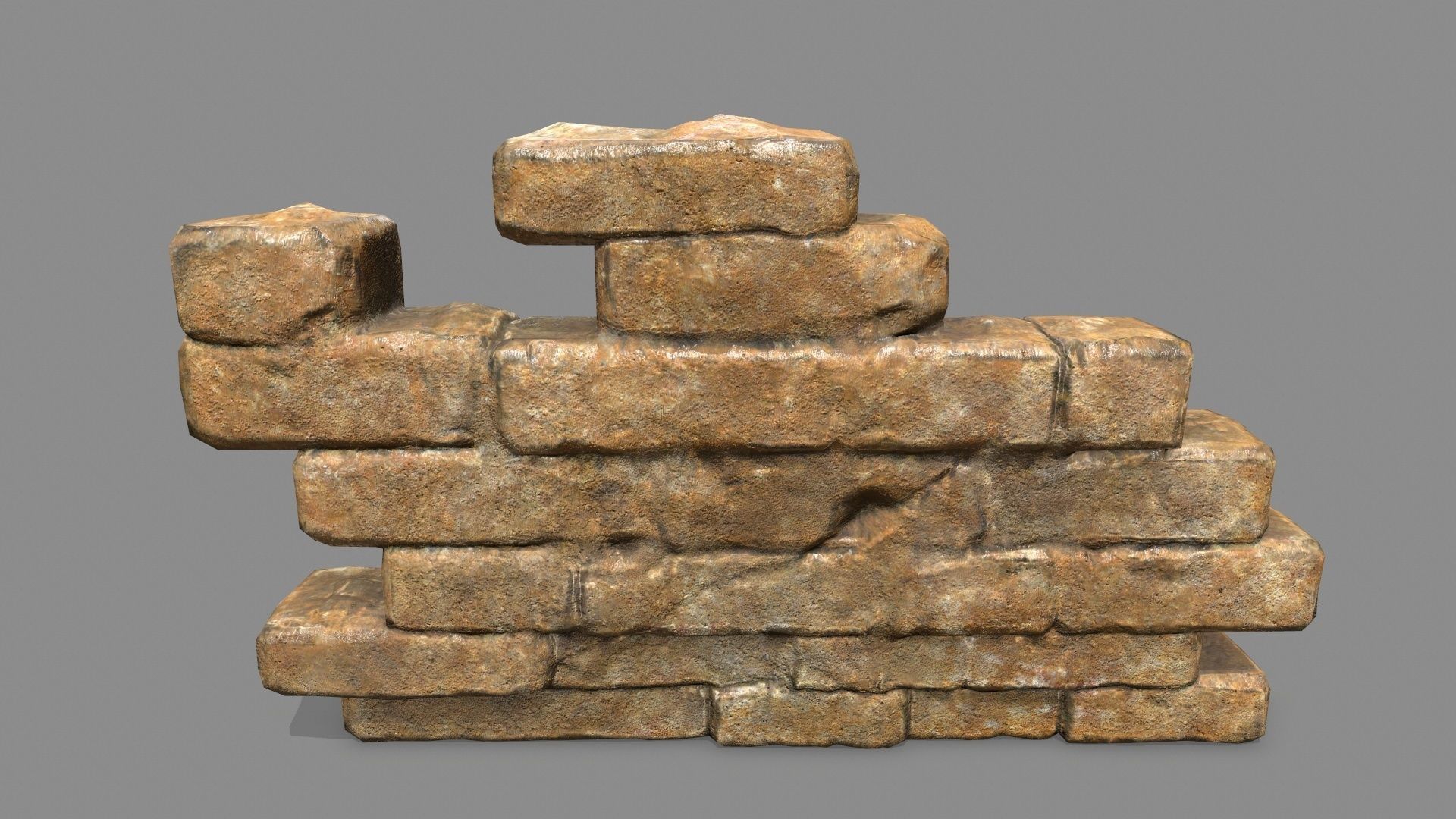 Stone Set arch Low-poly 3D model_15