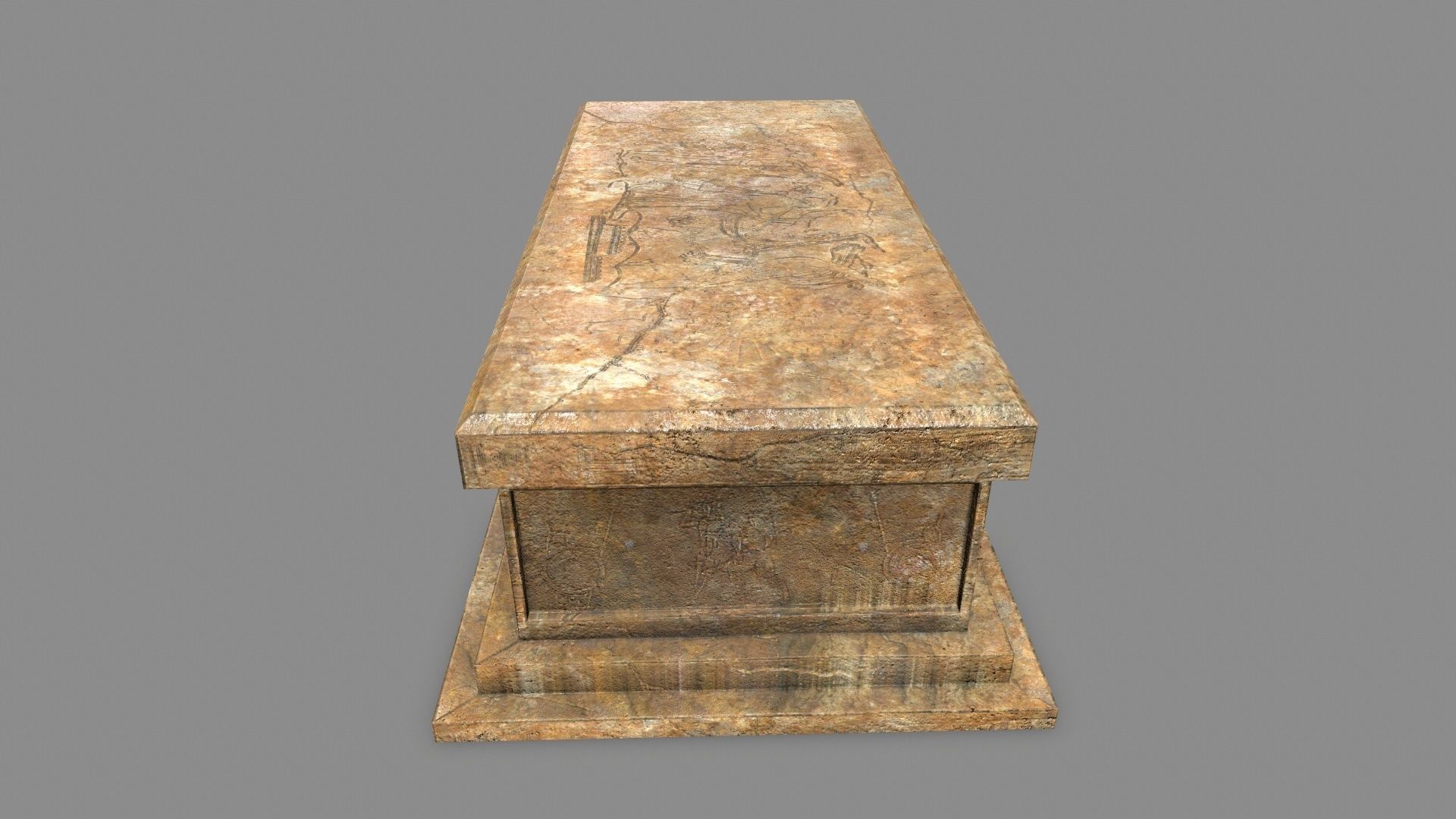 Stone Set arch Low-poly 3D model_9