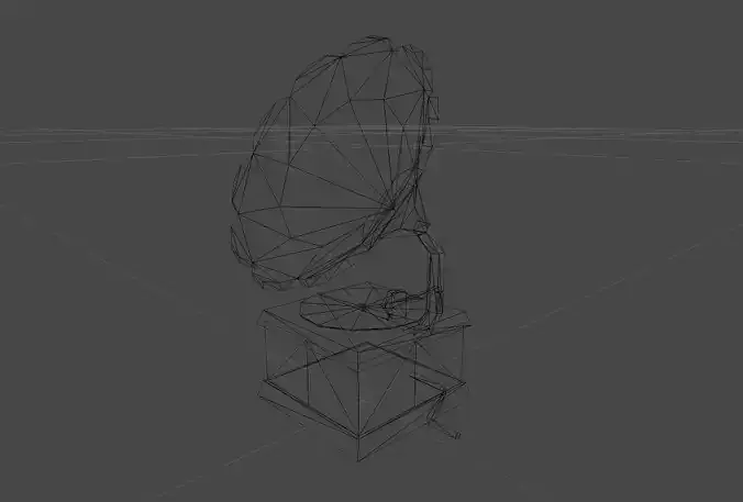 Gramaphone gramophone Low-poly 3D model