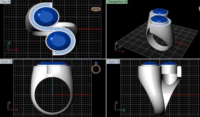 ring with ovals 3D print model_4