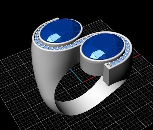 ring with ovals 3D print model_1