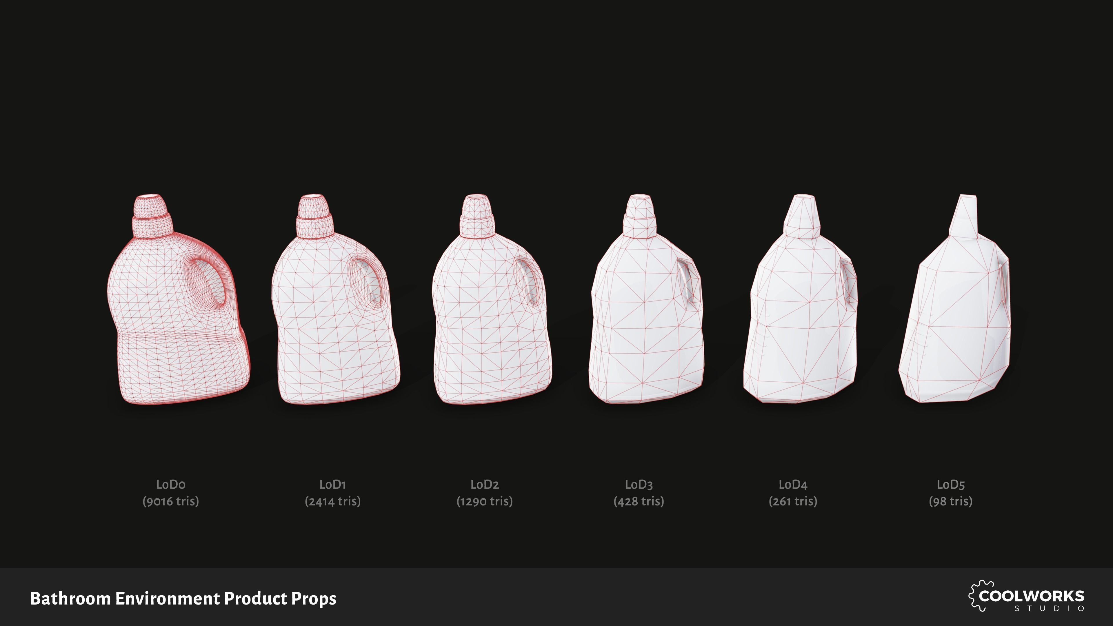 Bathroom Environment Product Props Low-poly 3D model_7