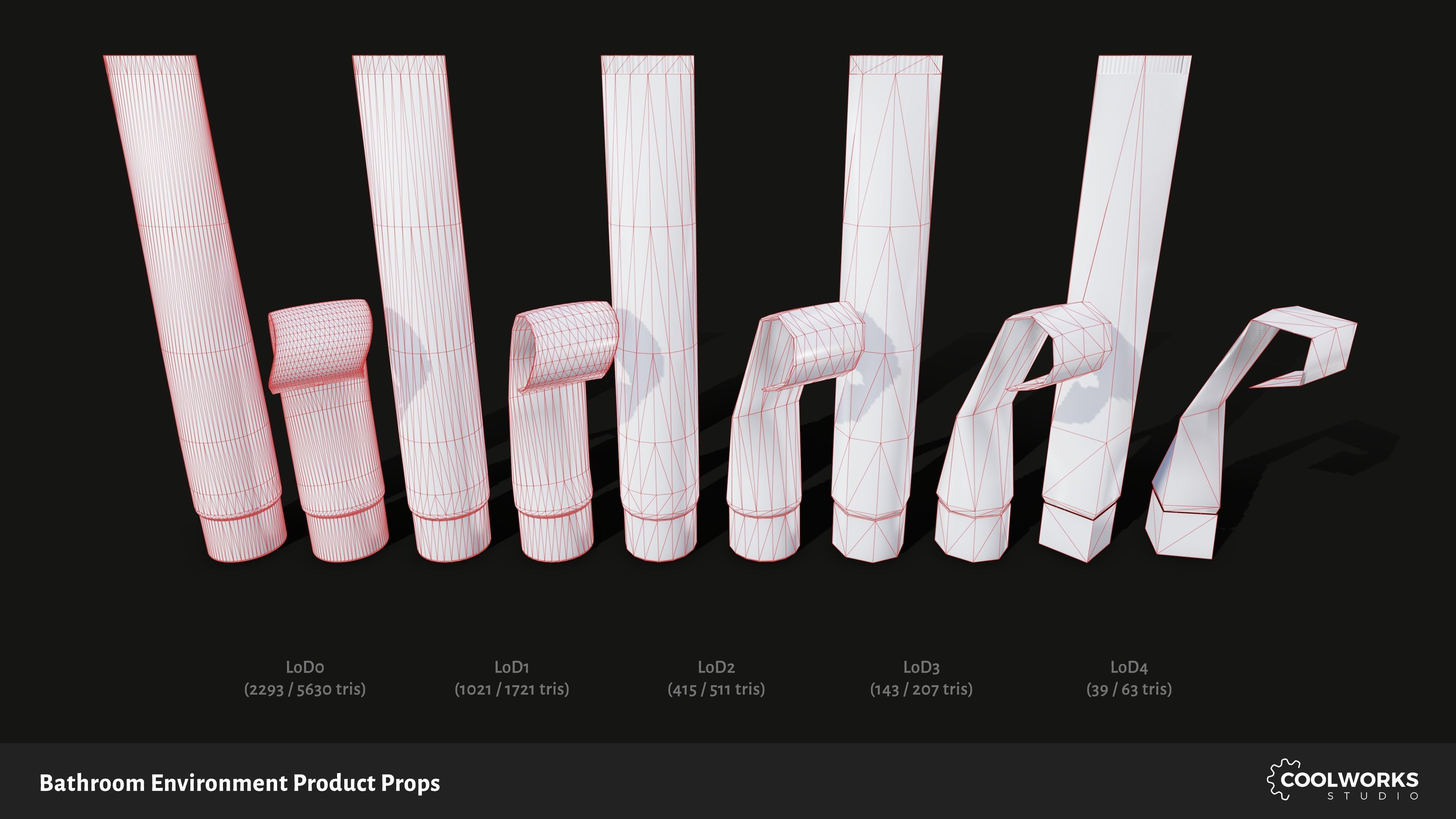 Bathroom Environment Product Props Low-poly 3D model_77