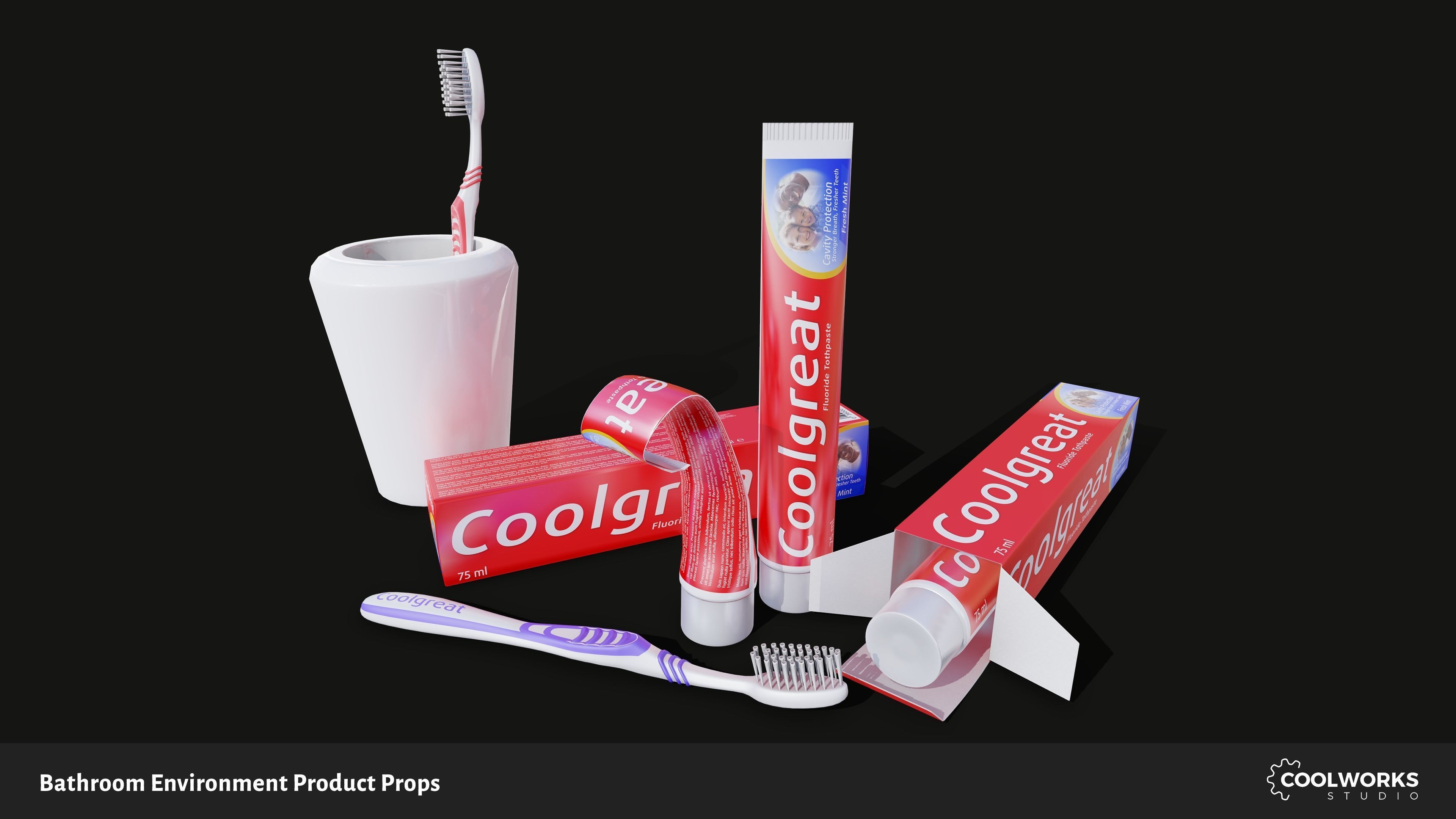 Bathroom Environment Product Props Low-poly 3D model_75