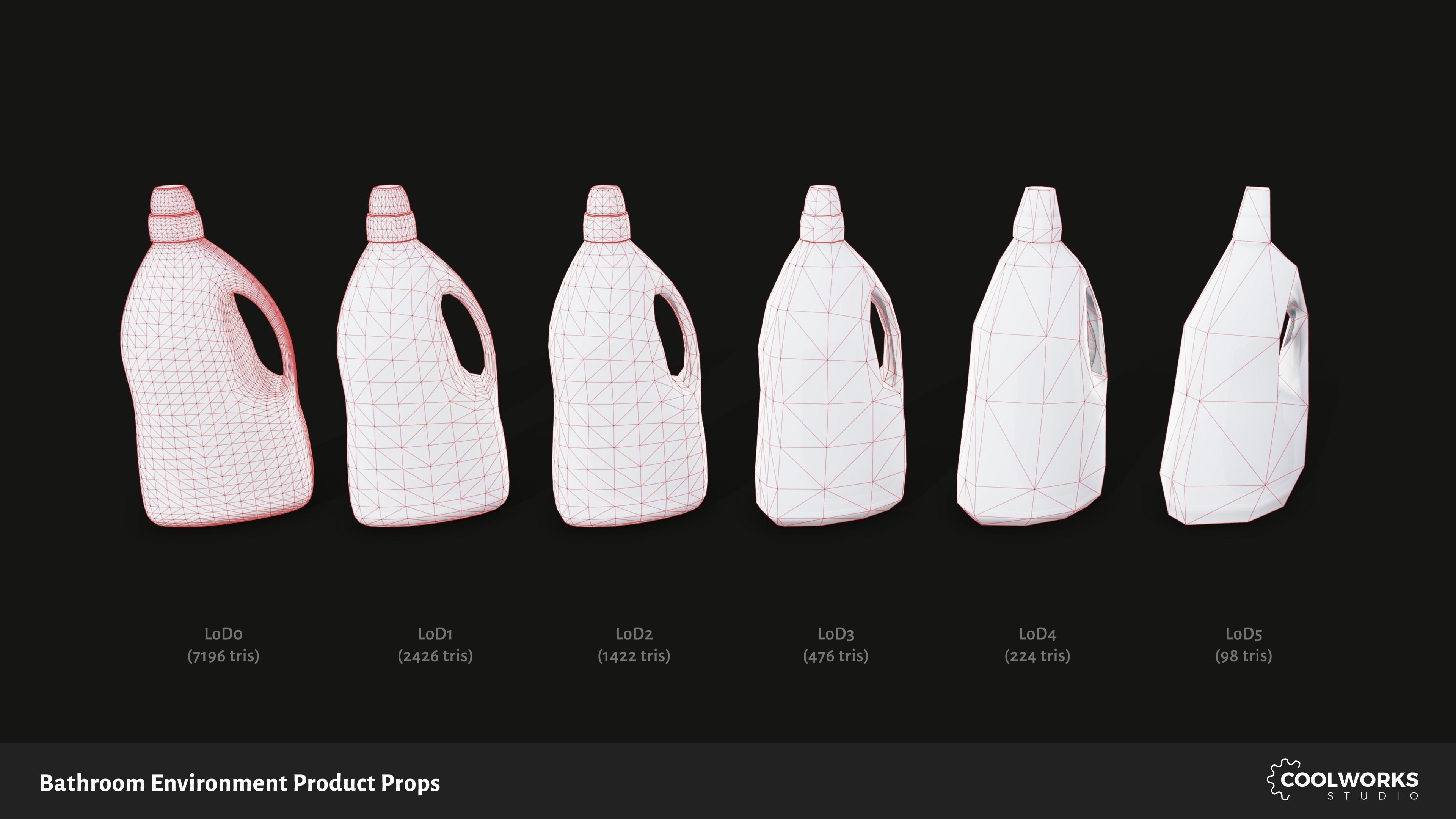 Bathroom Environment Product Props Low-poly 3D model_3