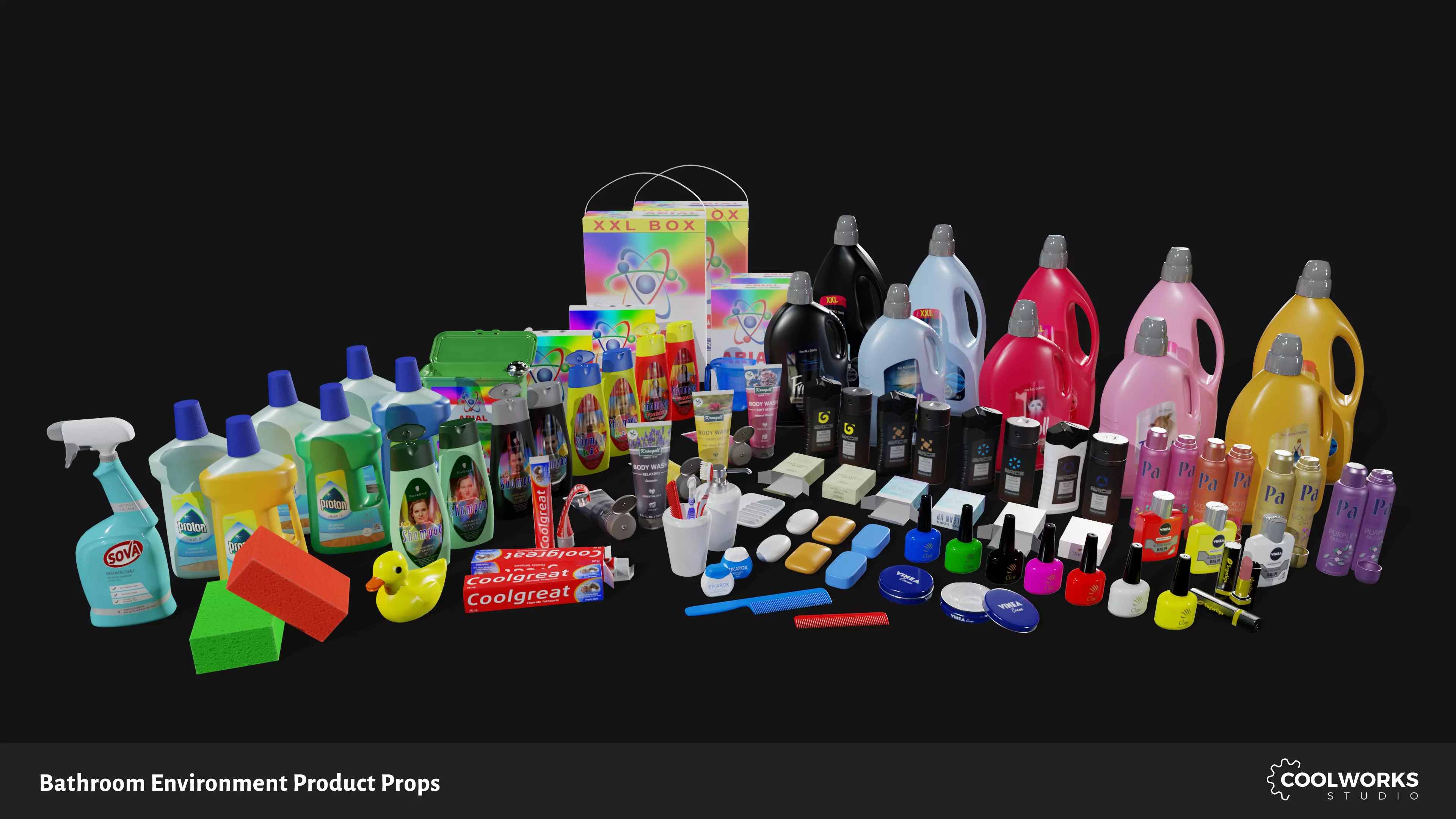 Bathroom Environment Product Props Low-poly 3D model_0