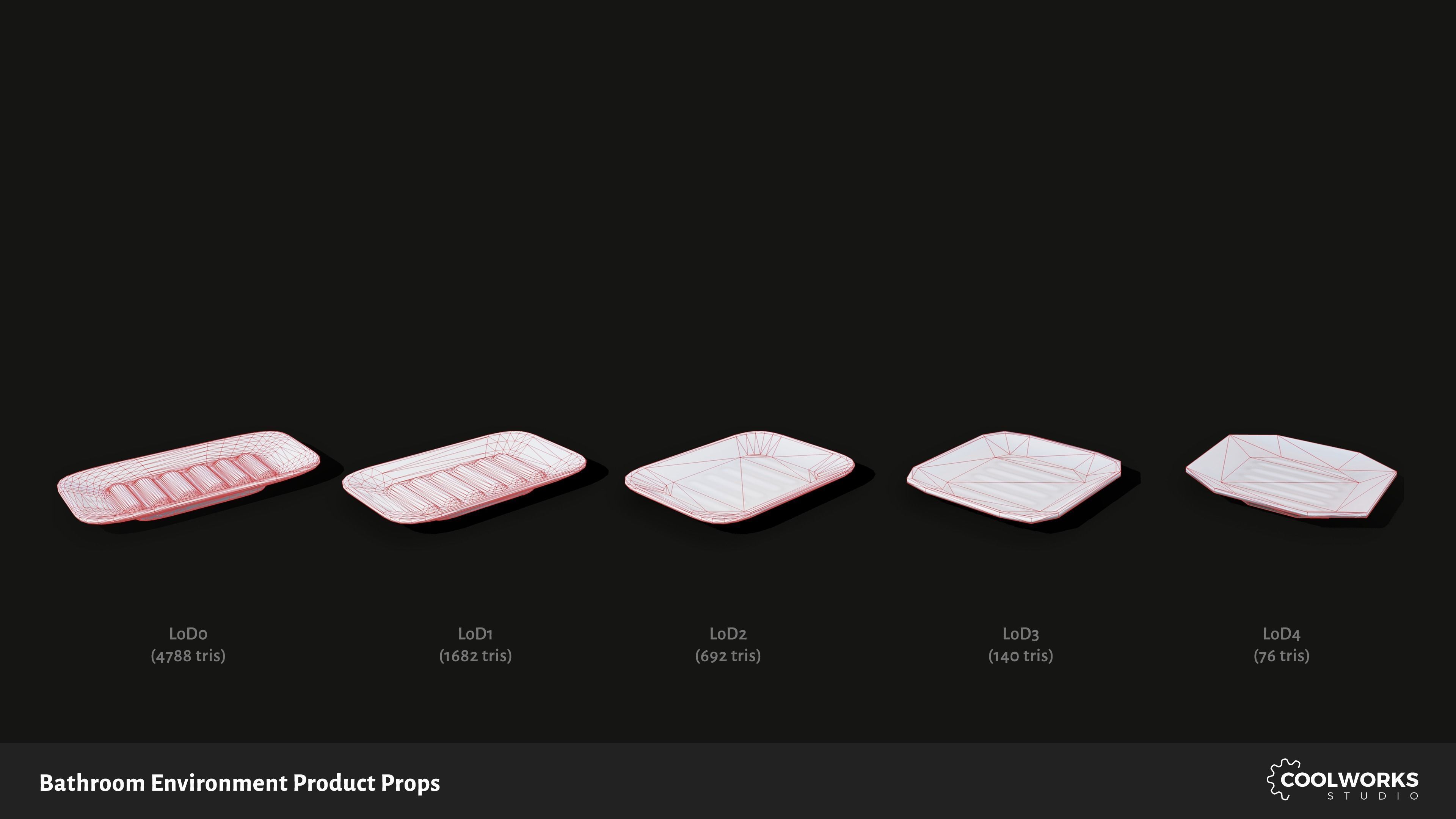 Bathroom Environment Product Props Low-poly 3D model_32