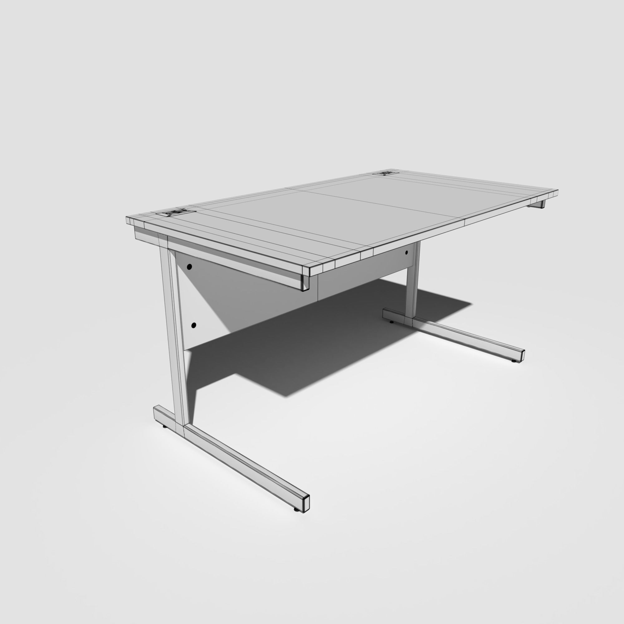 Office Desk Low-poly 3D model_14