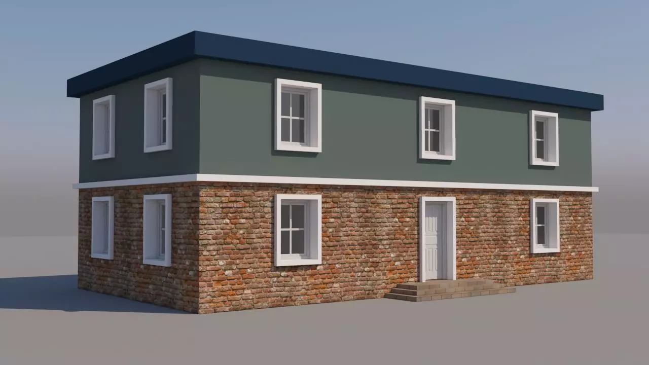 House for Video Games 3D model_0