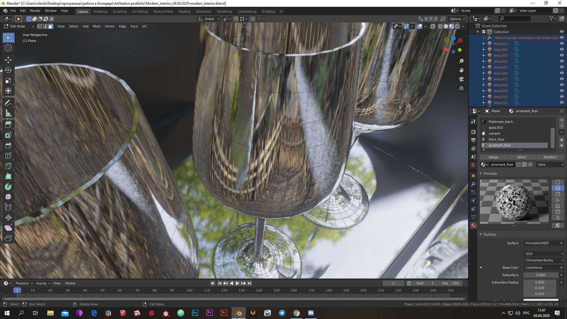 Low-poly modern interior  Low-poly 3D model_10