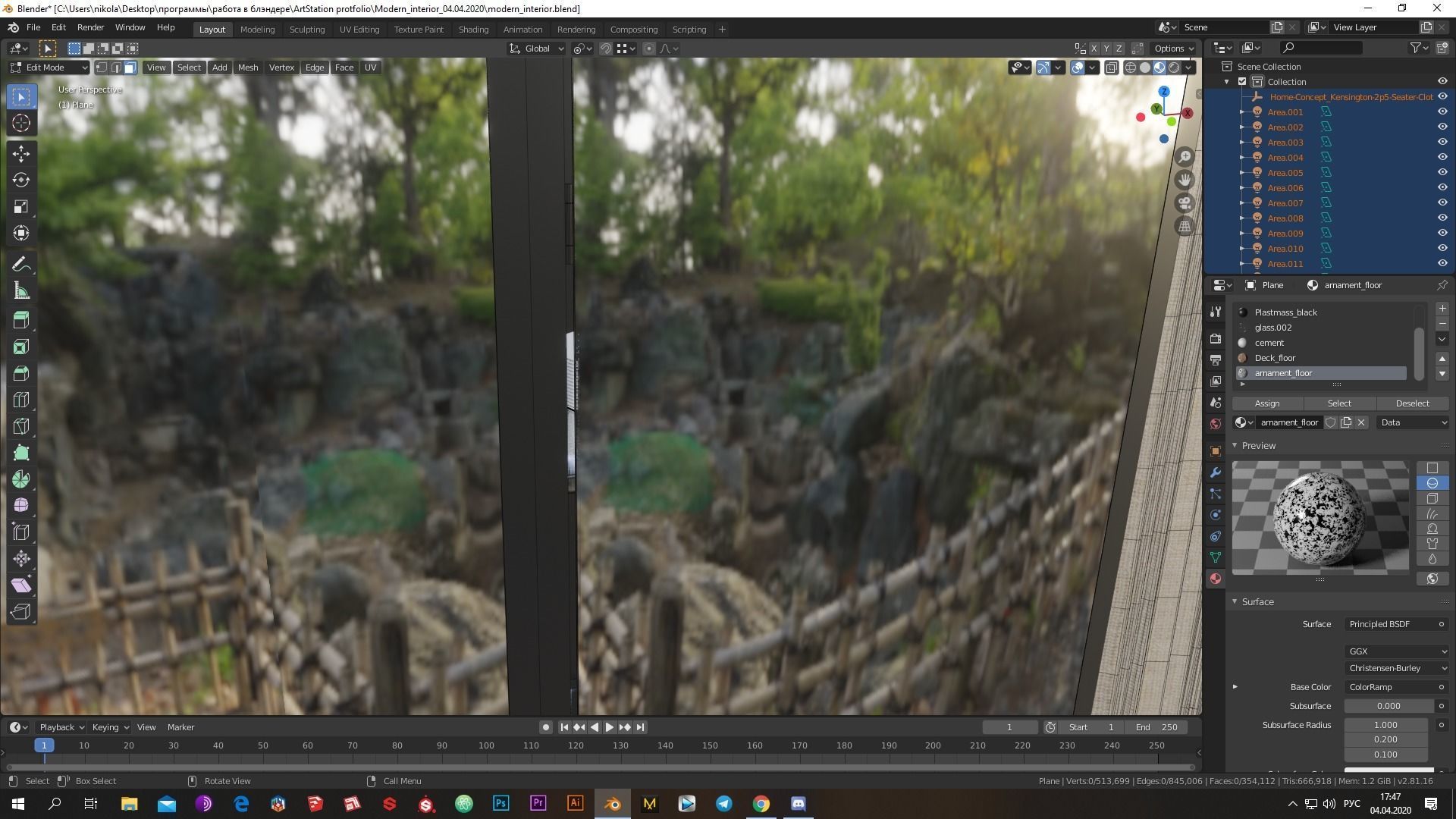 Low-poly modern interior  Low-poly 3D model_8