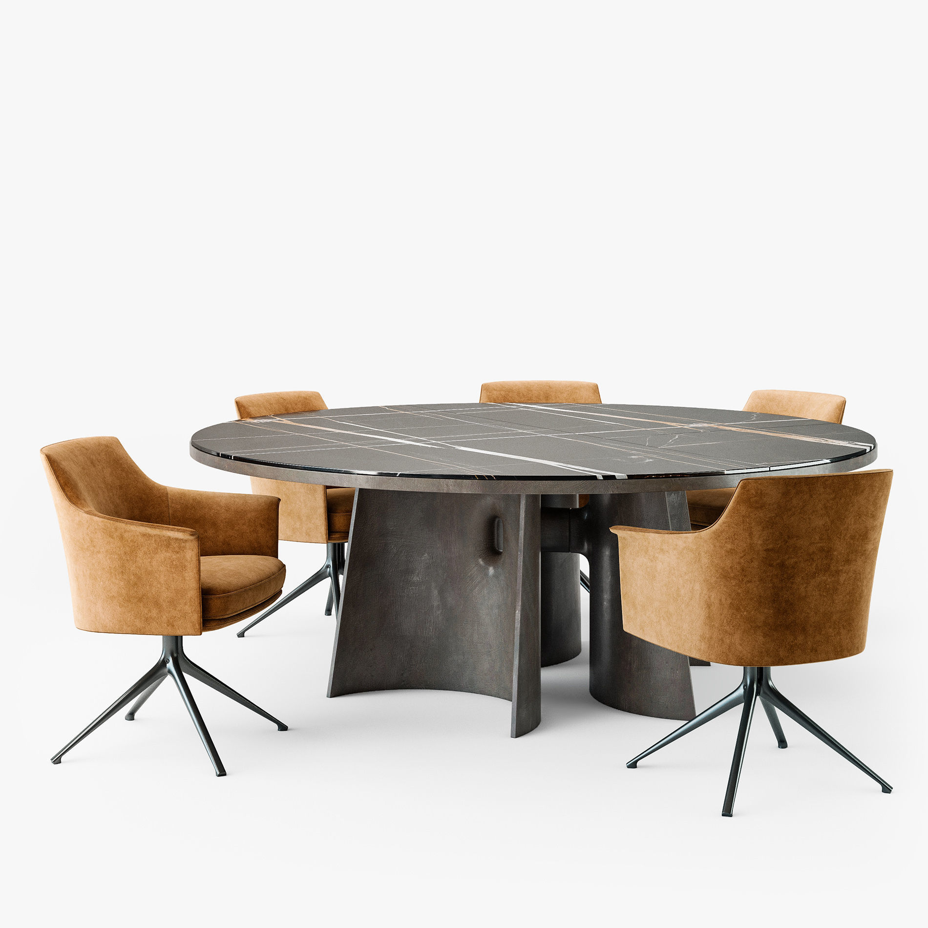 Poliform Kensington round table Stanford chair 3D model_7