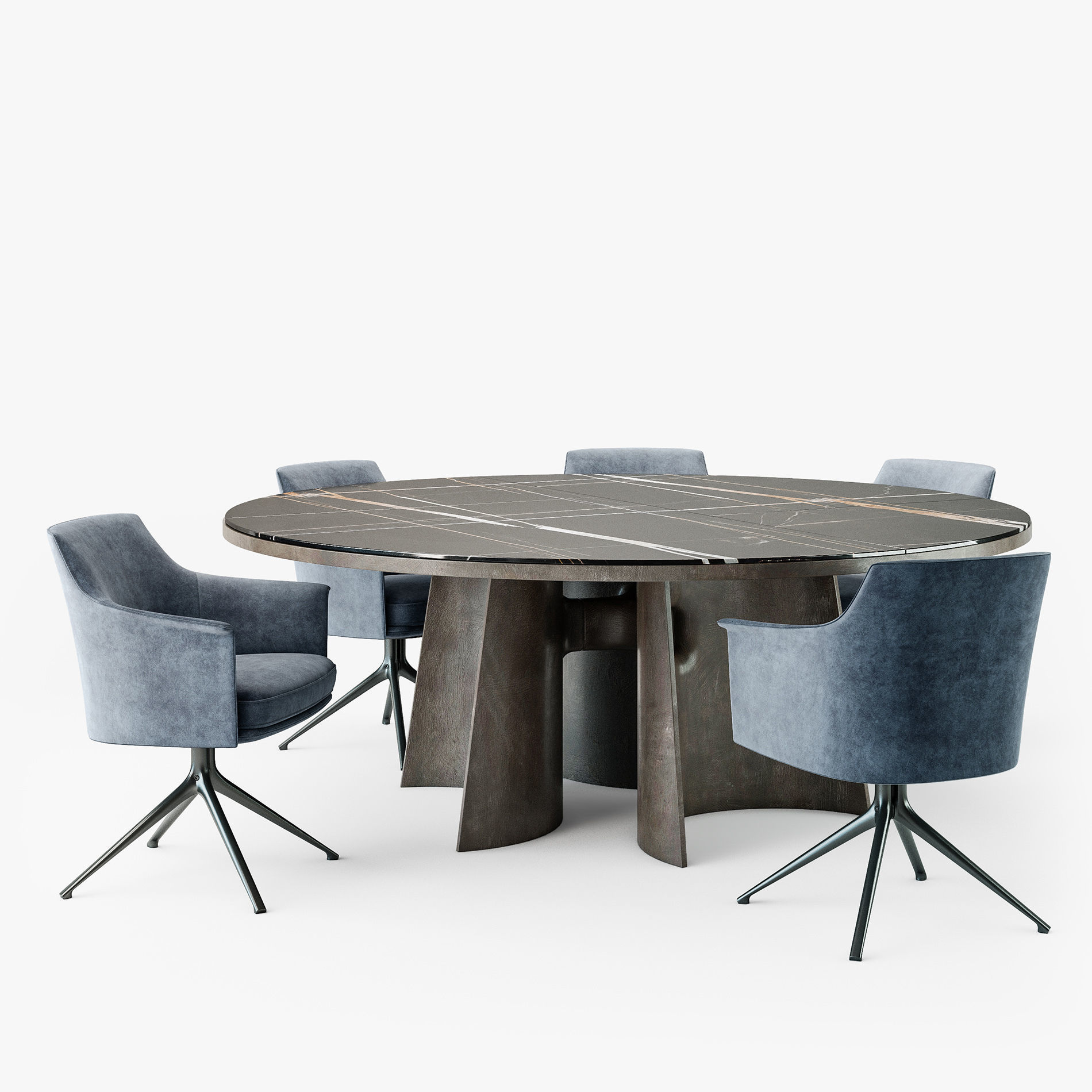 Poliform Kensington round table Stanford chair 3D model_6