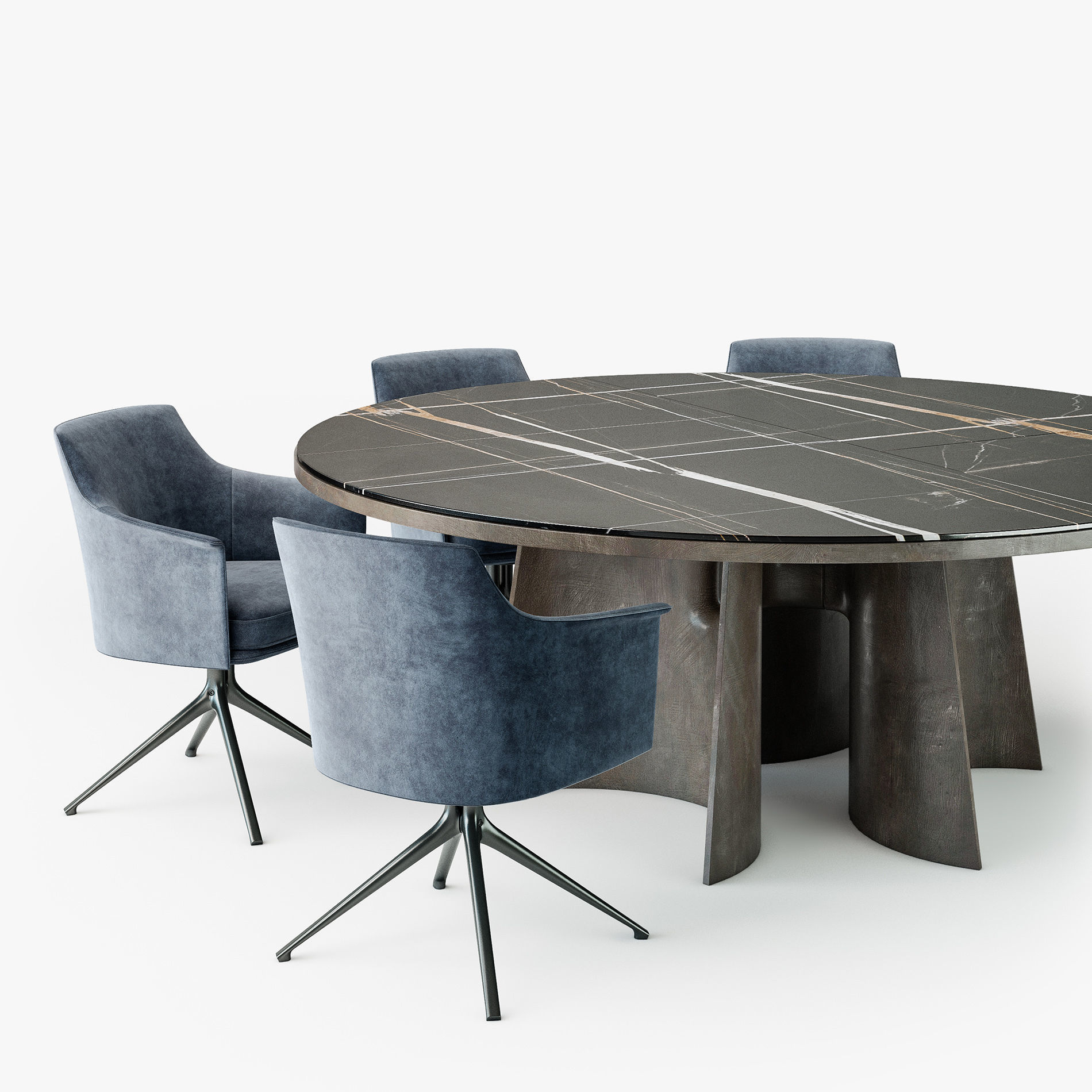 Poliform Kensington round table Stanford chair 3D model_9
