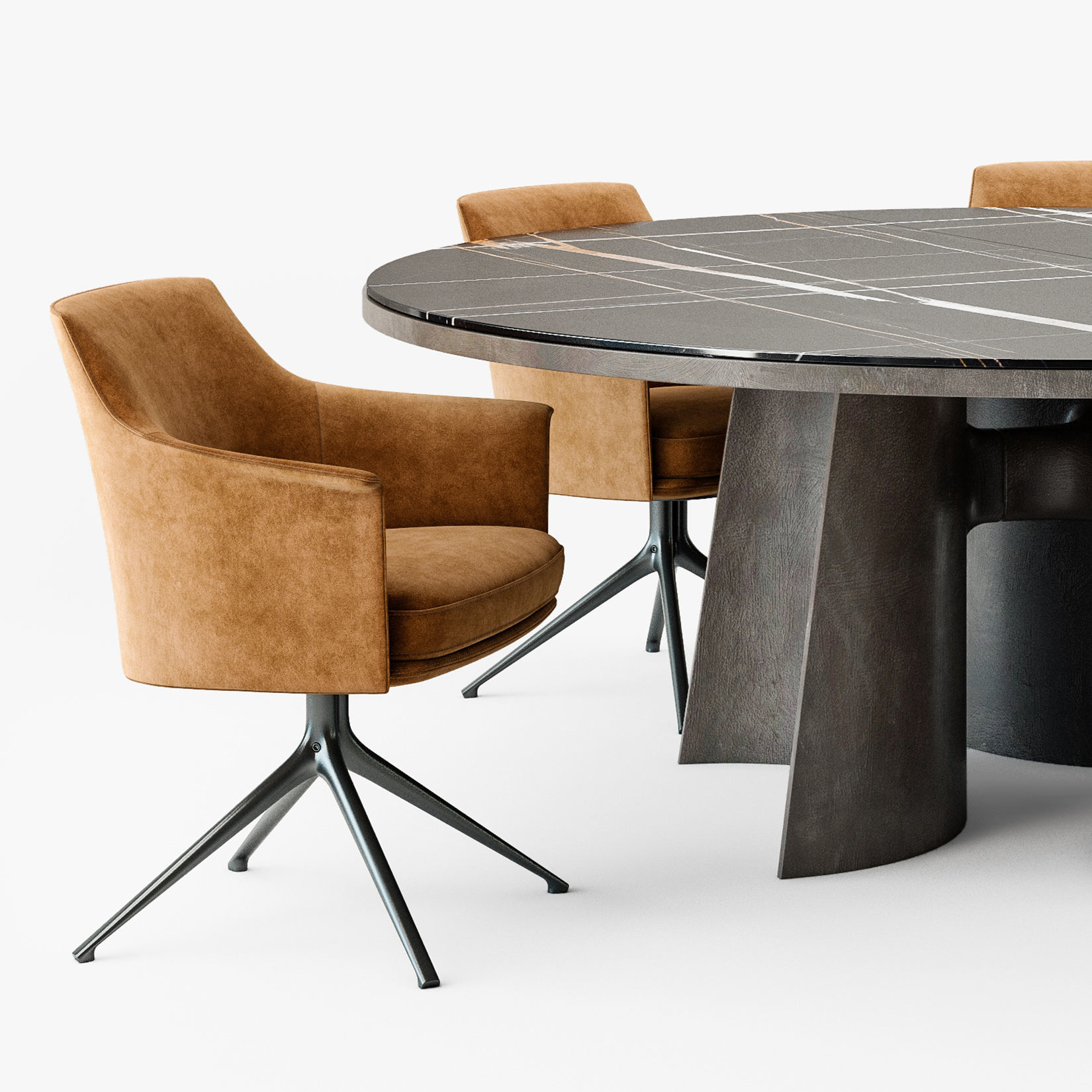 Poliform Kensington round table Stanford chair 3D model_2