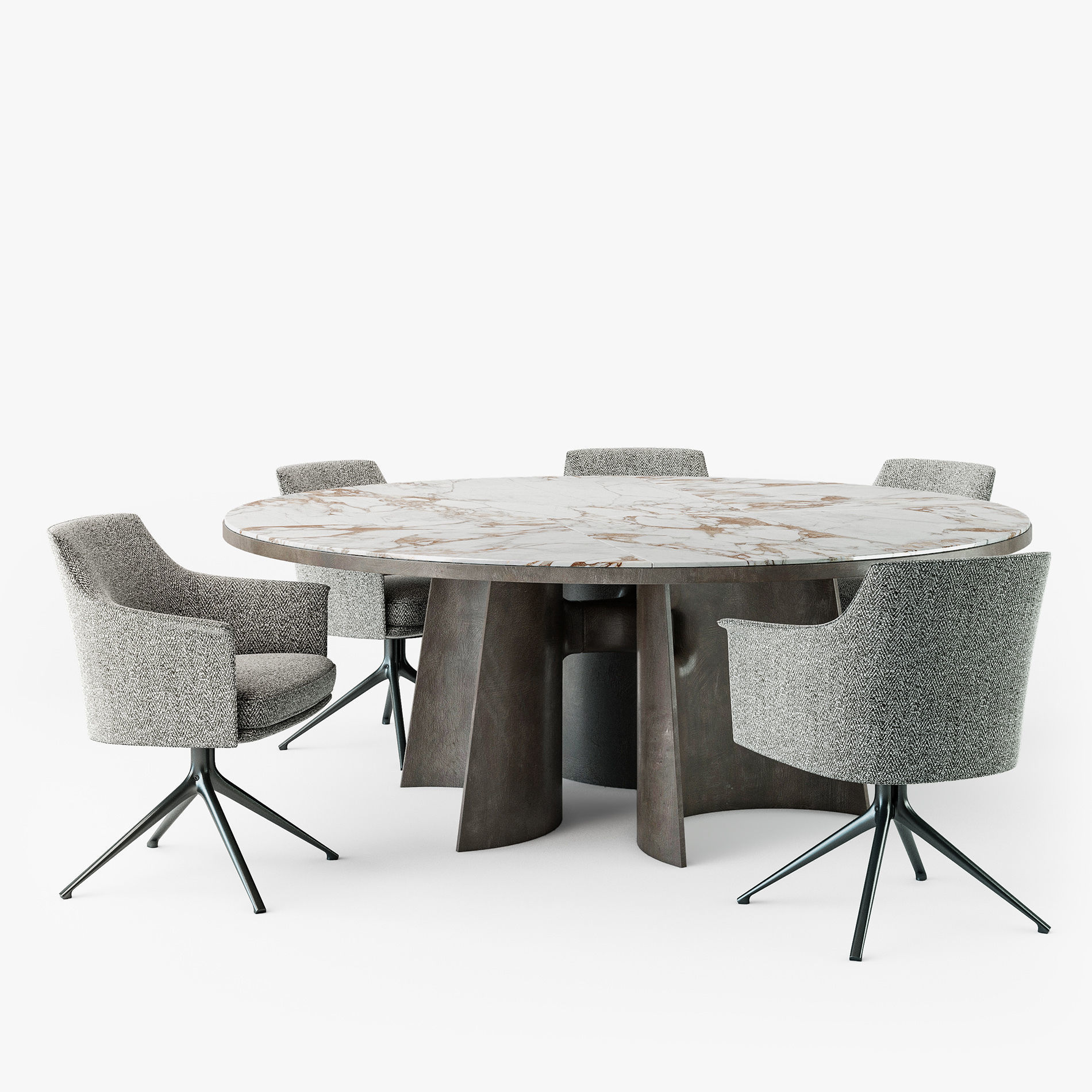 Poliform Kensington round table Stanford chair 3D model_8