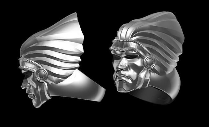 Modern ART DECO Native Chief Ring 3D print model
