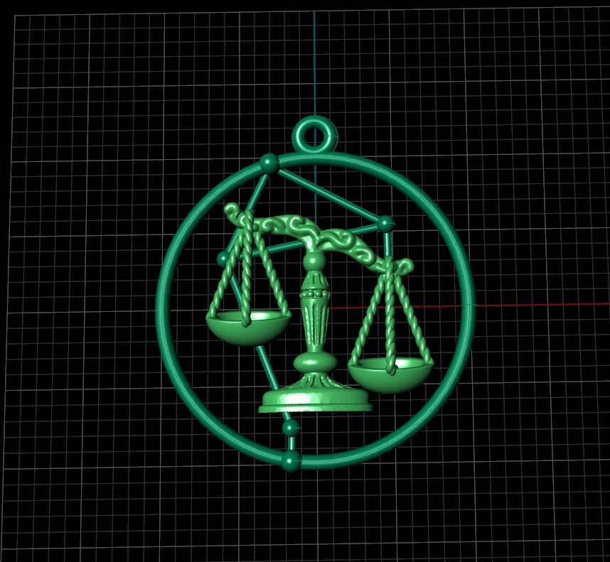 Libra pendant 3D print model_3