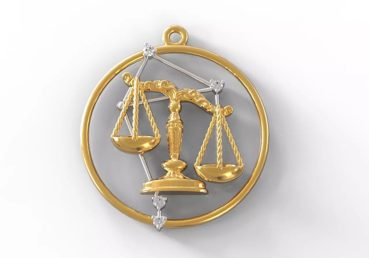 Libra pendant 3D print model_1