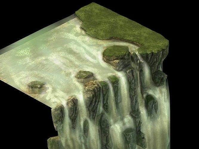 Game Model - Forest - Waterfall Cliff 3D model | CGTrader