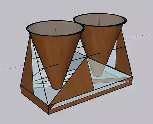 Indian wood and glass table 3D print model