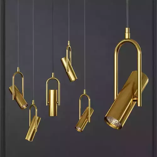 Searchlight Telescope 1 Light Pendant Light Brass