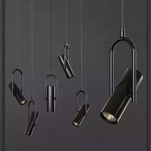 Searchlight Telescope 1 Light Pendant Light Black