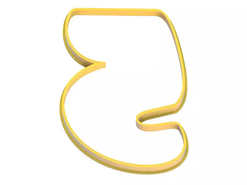 0068 Playful Number 5 cookie cutter 3D print model_0