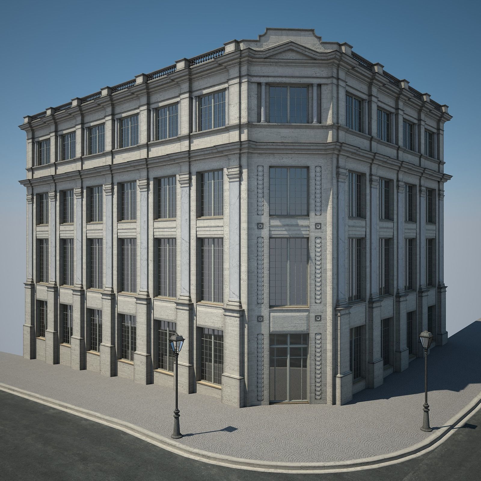 Apartment Building 09 3D model_6