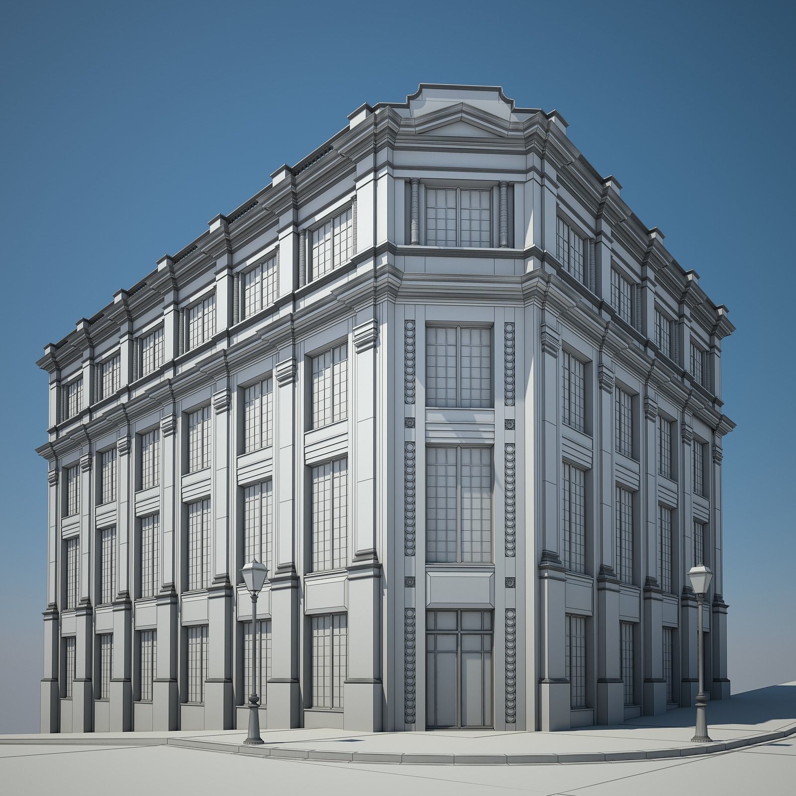 Apartment Building 09 3D model_7