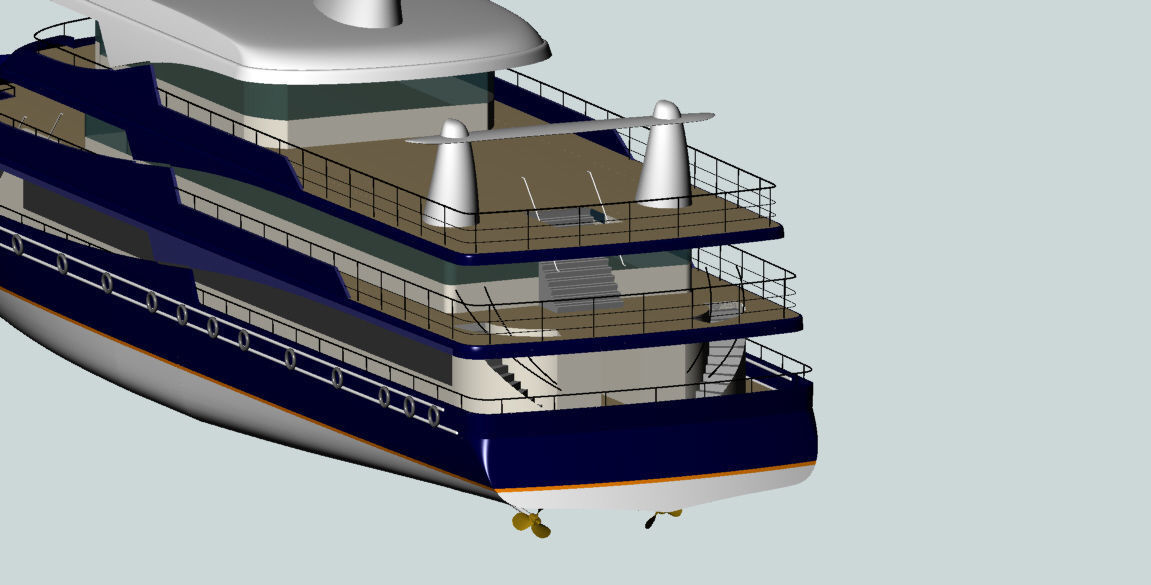 Passenger trip ship 3D model 3D model_2