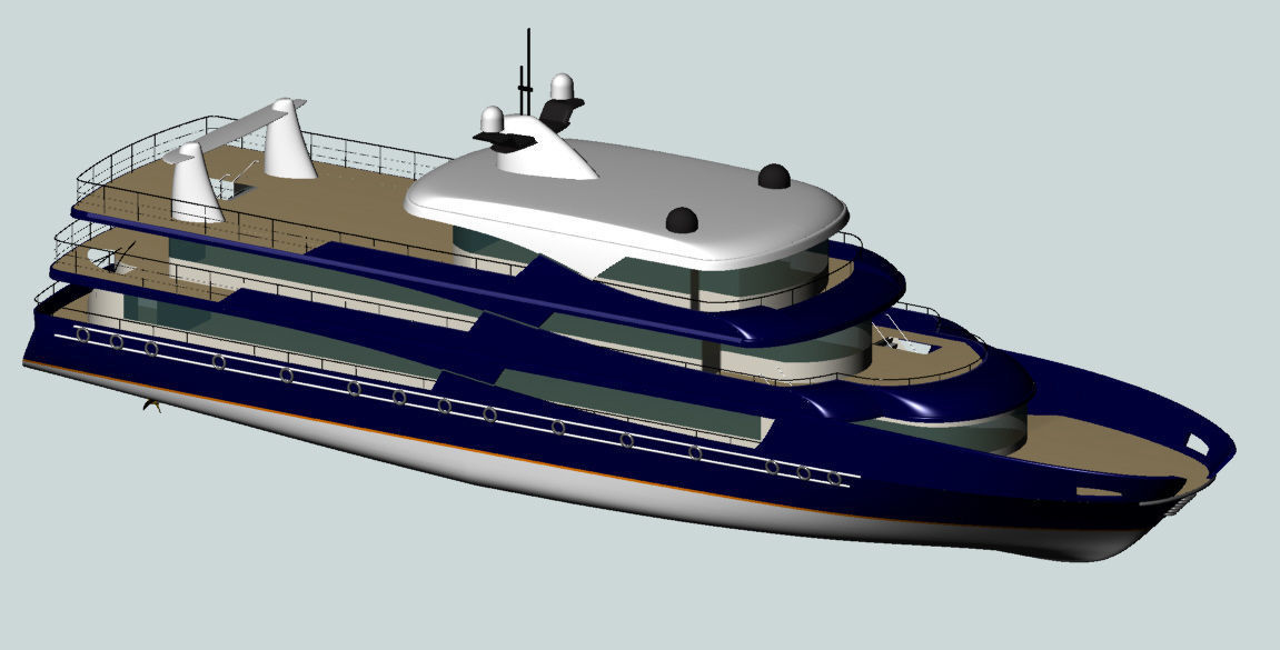 Passenger trip ship 3D model 3D model_4