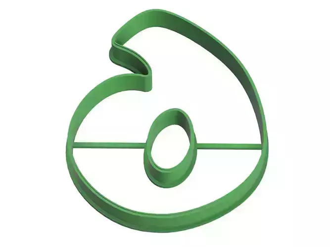 0071 Playful Number 6 cookie cutter 