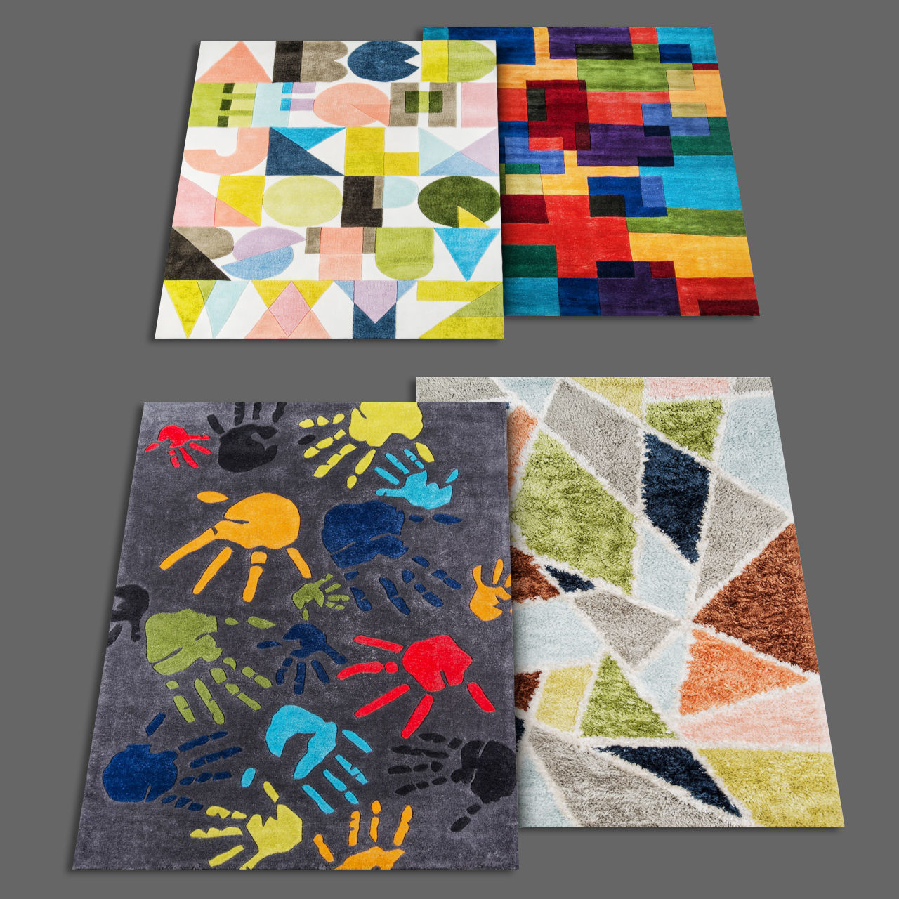 Carpets Set 002 - Colorful 3D model_1