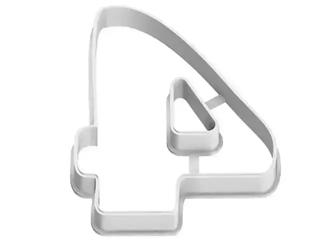 0073 Playful Number 4 cookie cutter  3D print model