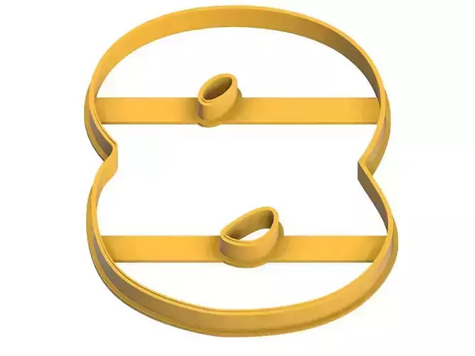 0074 Playful Number 8 cookie cutter