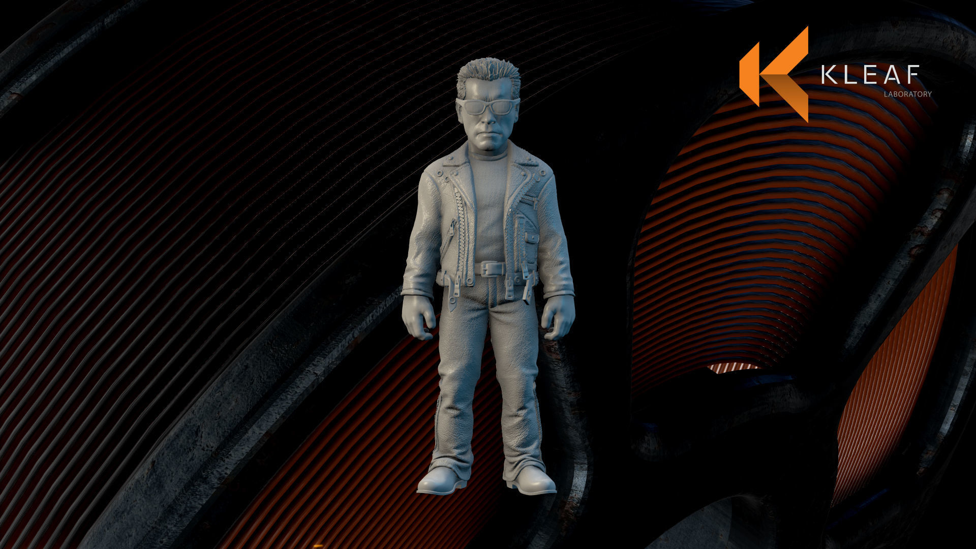 Terminator 3D print model figure on desk 3D print model_15