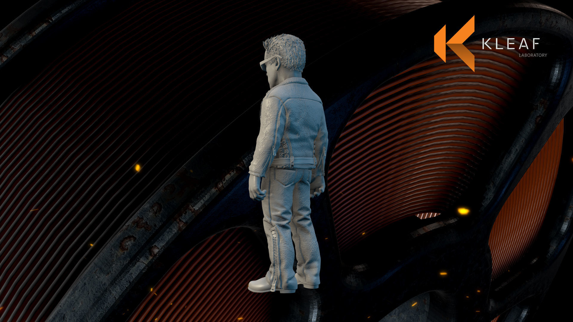 Terminator 3D print model figure on desk 3D print model_6