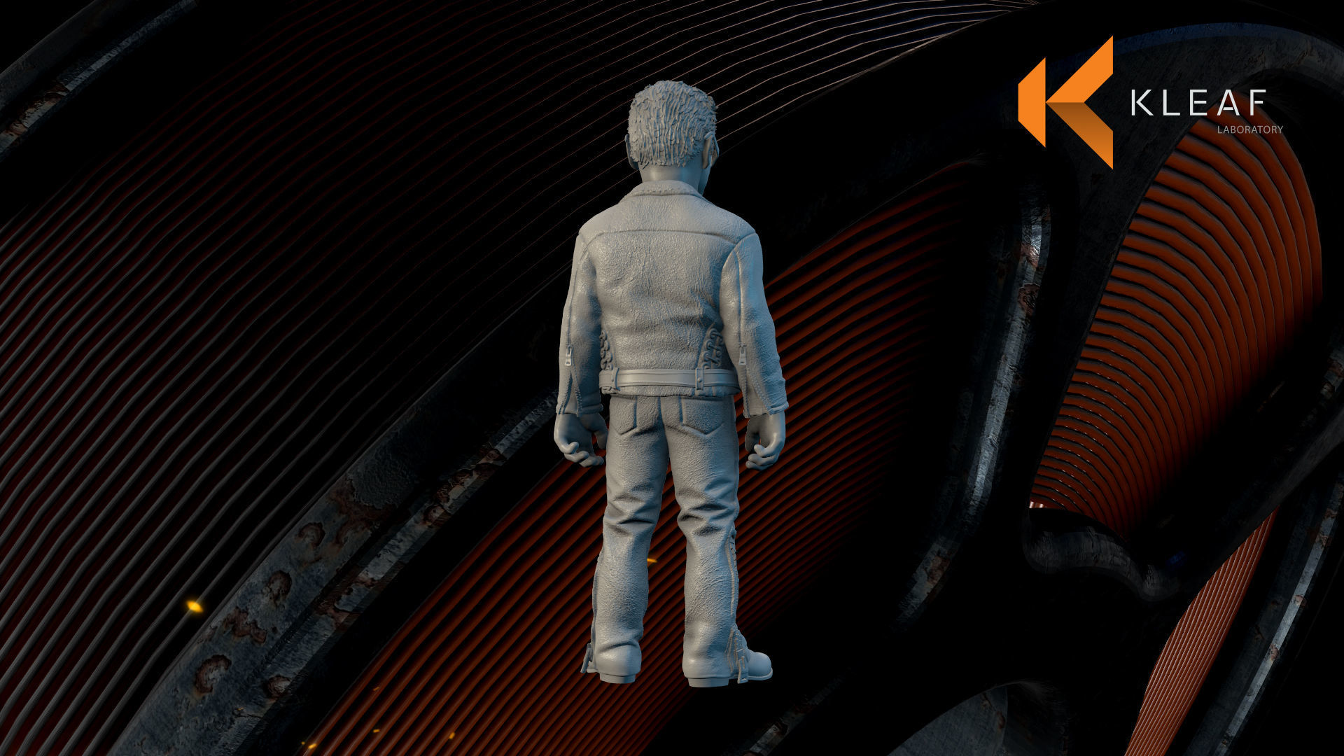 Terminator 3D print model figure on desk 3D print model_17